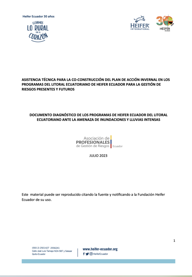 Diagnóstico del Fenómeno El Niño y su afectación en las cadenas productivas